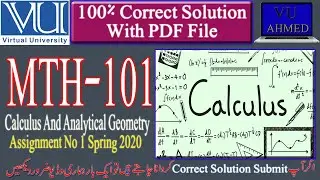 MTH101 Assignment No 1 Solution spring 2020