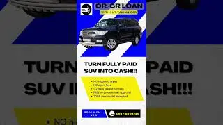Turn SUV Car to Cash - SUV ORCR Loan 4 Business or Personal Fund Needs #fortuner #montero #suv #auto