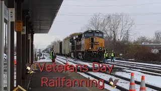 Snowy Veterans Day Railfanning (Crew Change) (4K)