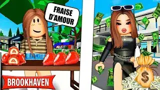 Une fillette devient riche en vendant des pommes d'amour ! | Histoires Brookhaven RP | Roblox
