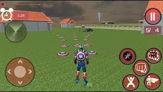► Super Captan Flying Robot - Iron Captain America (2 Hero combination) Escaping Gameplay