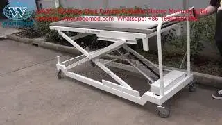 GA501 Stainless Steel Funeral Foldable Adjustable Electric Mortuary Trolley