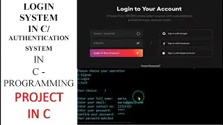 C PROGRAMMING PROJECTS || LOGIN SYSTEM IN C PROGRAMMING