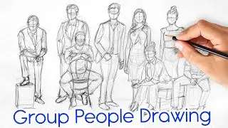 How to Draw Group People | Anatomy Poses Drawing Practice