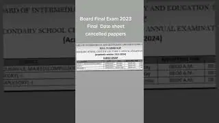 New date sheet of cancel papers of class 9