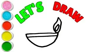 How To Draw A Cute Lamp Drawing, Painting & Coloring For Kids and Toddlers_ Child Art 🐋🌈🎨