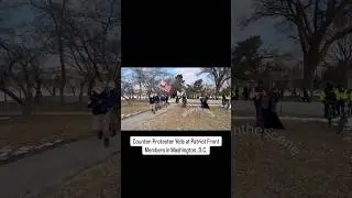 Counter-Protester Yells at Patriot Front Members in DC