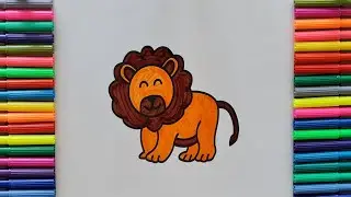 🦁🦁 Lion  Painting Tutorial 🦁🦁 Easy Short Painting for Kids