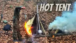 Hot Tent Winter Camping | Solo Adventure & Wild Trout Fishing