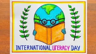 Literacy Day Drawing Easy Steps / How to Draw International Literacy Day Poster Easy Step by Step 