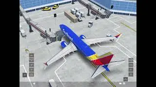 Southwest 737 Max 8 landing to gate at Den