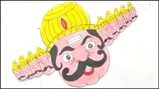 रावण का Face कैसे बनाए 👹| How to make ravan face for Dussehra/Ravan face drawing  #dussehra