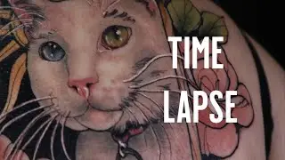Neo Traditional Pet Portrait Tattoo - Time lapse