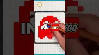 How to Draw the Red Ghost from Pac-man in LEGO! #pacman #asmr #satisfying #behindthescenes