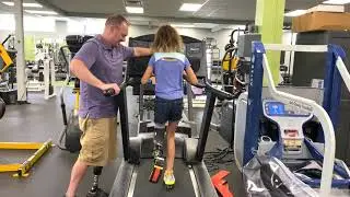 Myleanna, BK amputee, learning to run