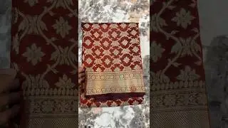 Beautiful pure wine shade Banarasi katan silk saree with jaal patern
