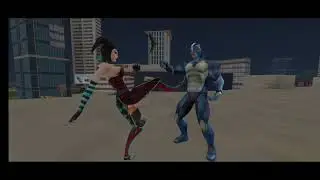 Superman in rope hero Mafia City wars Superman vs Harlequin 5 skulls