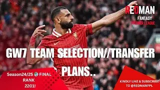 GW7 TEAM PLAN //DIFFERENTIAL PLAYERS WATCHLIST..