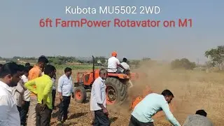 Kubota MU5502 Tractor on Rotavator 