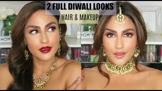 Diwali 2019 - Two Full Looks Hair & Makeup!  | Ami Desai