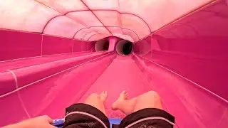 Riding the Rapunzel's Racers Water Slide at Bavarian Blast!