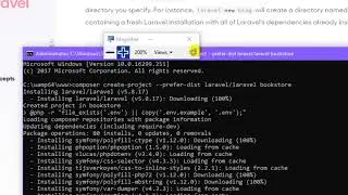 how to create laravel project via composer.
