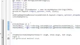 Android Tutorial 40 Spinner 2 (Drop down list) @efodioedu