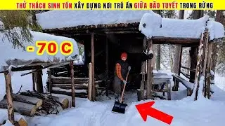 Survival Challenge: Build Shelter In The Snowstorm In The Forest At -70 C
