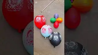 Red &times; Sky &times; Blue &times; Black Heart Balloons 🎈❤️🩵🖤 Colorful Mini Balloon Combo #shorts #satisfying #asmr