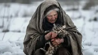 70-Year-Old Woman Rescues Freezing Cat Outside Her Cabin ❄️🐱
