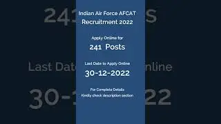 Indian Air Force AFCAT Recruitment 2022