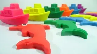 Learn Colors! Play Doh Fish Mold Fun and Creative for Kids PEZ Microwave Toys Kinder Surprise Eggs