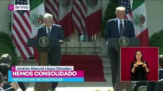 Mensaje conjunto de los presidentes L&oacute;pez Obrador y Donald Trump | Noticias con Yuriria Sierra