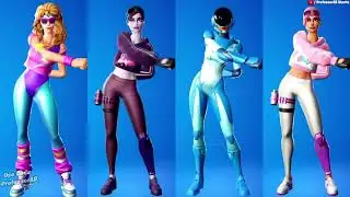 Fortnite No Sweat Emote With Aerobic Assasin Astro Assasin Britestorm Bomber OG Skins Thicc 🍑😘😜😍🔥