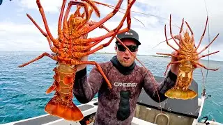 Pescando y Cocinando UNA LANGOSTA GIGANTE - ACAMPANDO EN MI BARCO