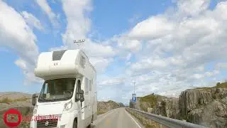 Scenic driving in &Aring;ver&oslash;y Atlantic road Norway