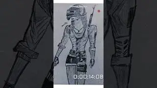 How to draw pubg character | #shorts #pubg #pubggirl #pubgart #girlart #viral #bgmi #samurai