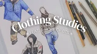 Clothing Studies *:✧ Feat. J-Hope of BTS ✧*: Sketchbook Drawing with Prismacolor Colored Pencils