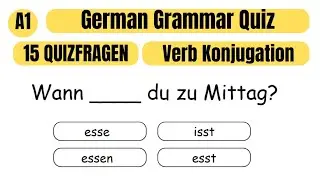 Test you German Grammar | A1 German Grammar Quiz | Verb Conjugation Quiz | Quiz 1 |German Made Easy