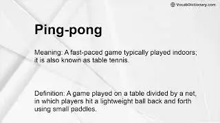 Ping-pong Meaning