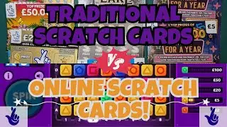 Online vs Traditional Scratch Cards! &pound;25 Spent On Each! Comparison Video  🎉#scratchcards