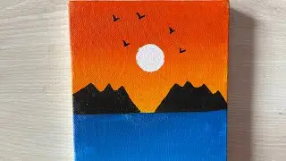 Sunset Painting | Poster colour painting for beginners | Painting