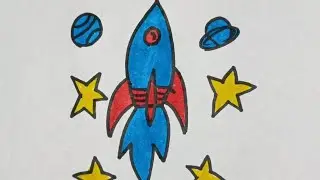 How to draw Rocket 🚀 drawing 🥰❤️  Kids & Toddlers |  Easy Drawing