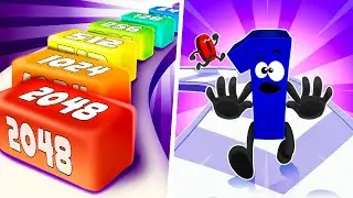 Satisfying Mobile Games - Merge Rush 2048 vs Number Leveling ⭐ Max Number