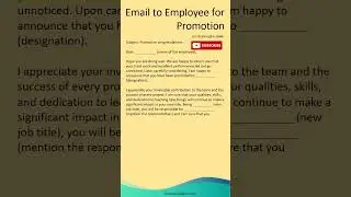 Email to Employee for Promotion - @Emails in English