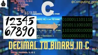 Decimal to Binary conversion in C programming