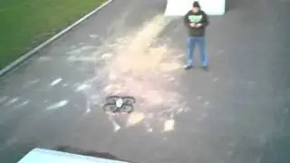 AR Drone flying over Sk8 park opposite of syn2cat
