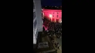 Demonstrators Launch Fireworks Outside Police Station in Bristol