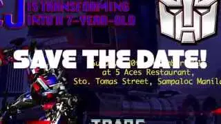 Cyril John's Transformers Birthday Party... Save the Date!