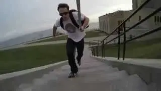 Inline Skating Up stairs; raw clip from next Tutorial- Stop Staring and Start Stairing
